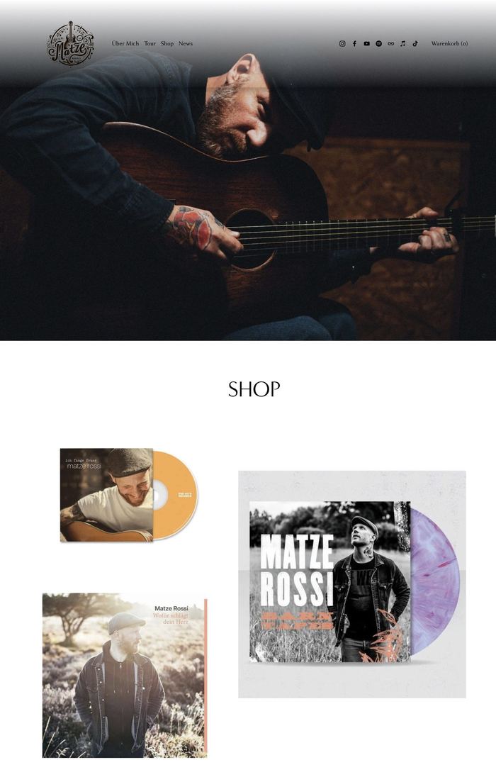 Webdesign-Projekt: Musikerwebsite für Matze Rossi